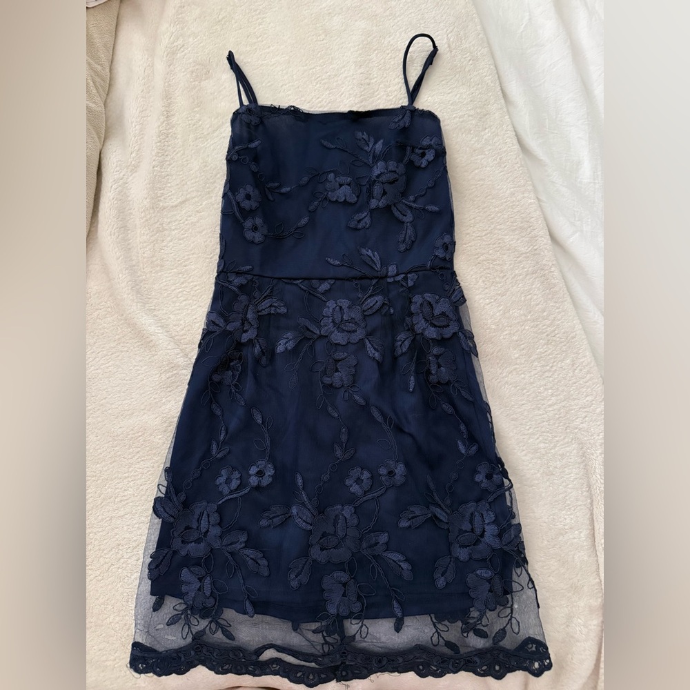 Lucy in the Sky Floral homecoming dress with tie back